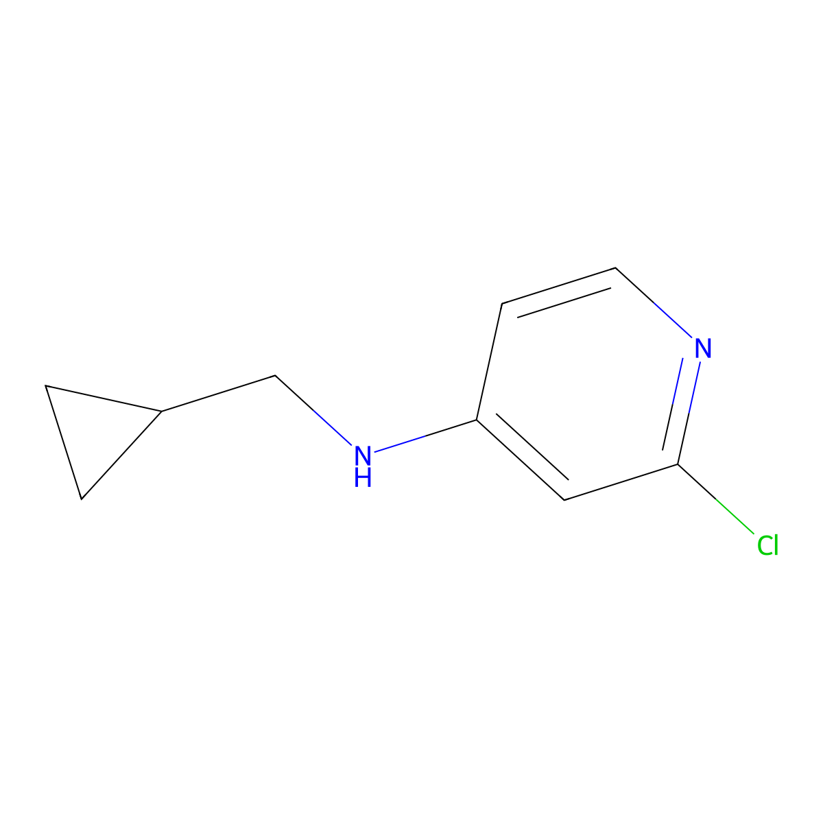 2-chloro-N-(cyclopropylmethyl)pyridin-4-amine molecular structure, CAS 1549879-83-5