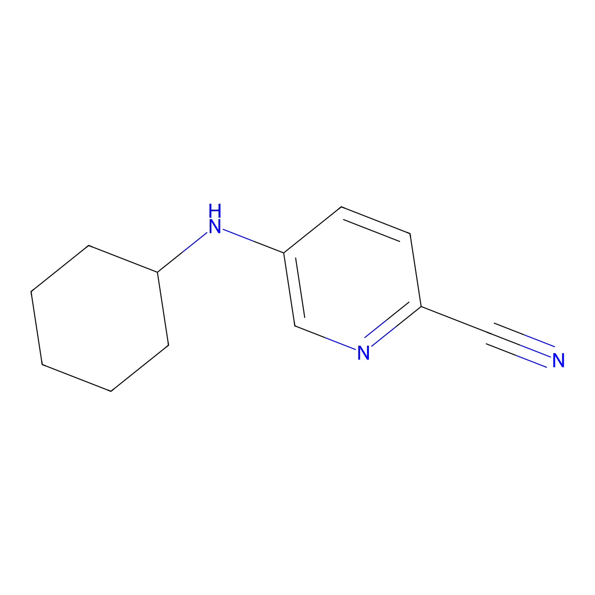 5-(Cyclohexylamino)pyridine-2-carbonitrile molecular structure, CAS 1549882-57-6