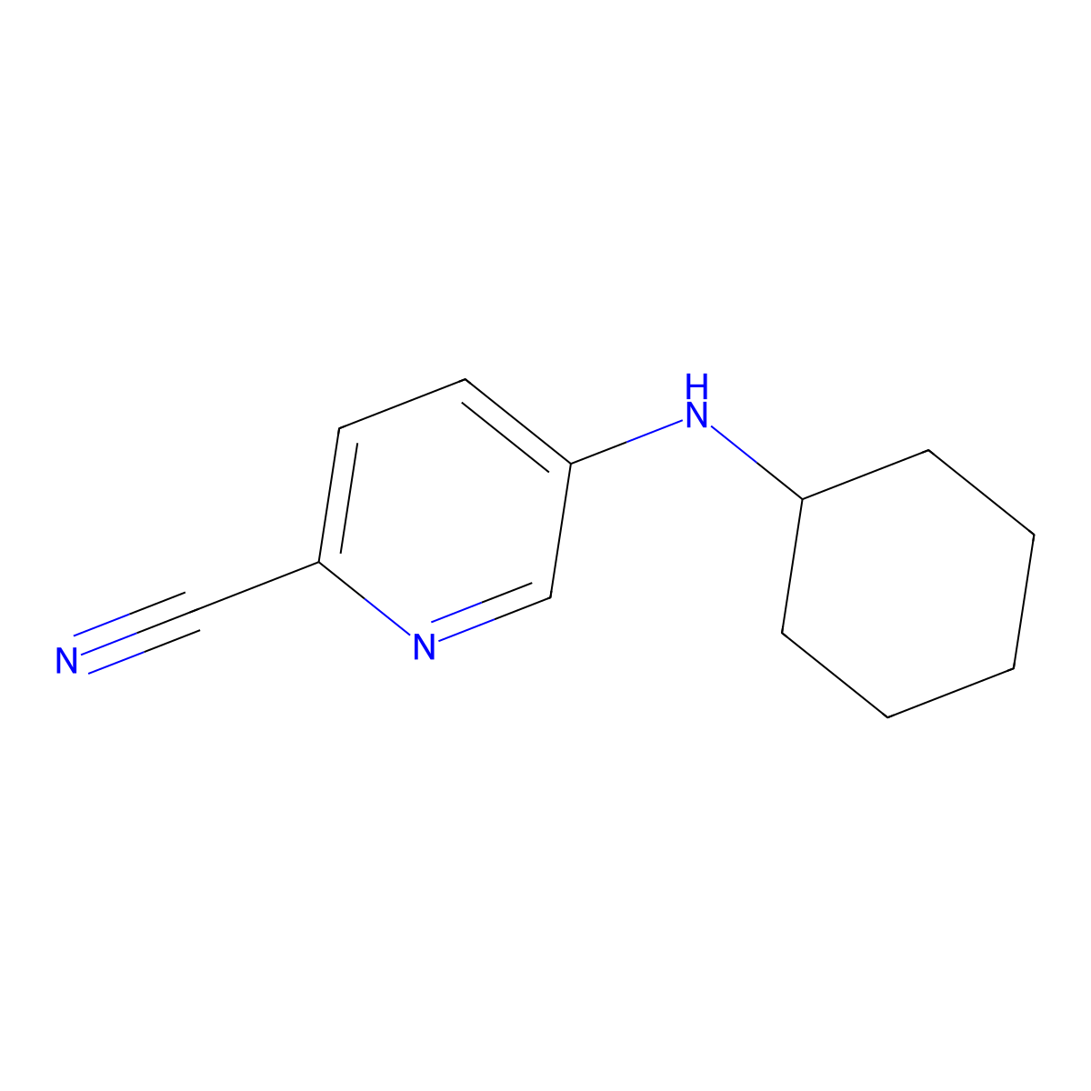 5-(Cyclohexylamino)pyridine-2-carbonitrile molecular structure, CAS 1549882-57-6