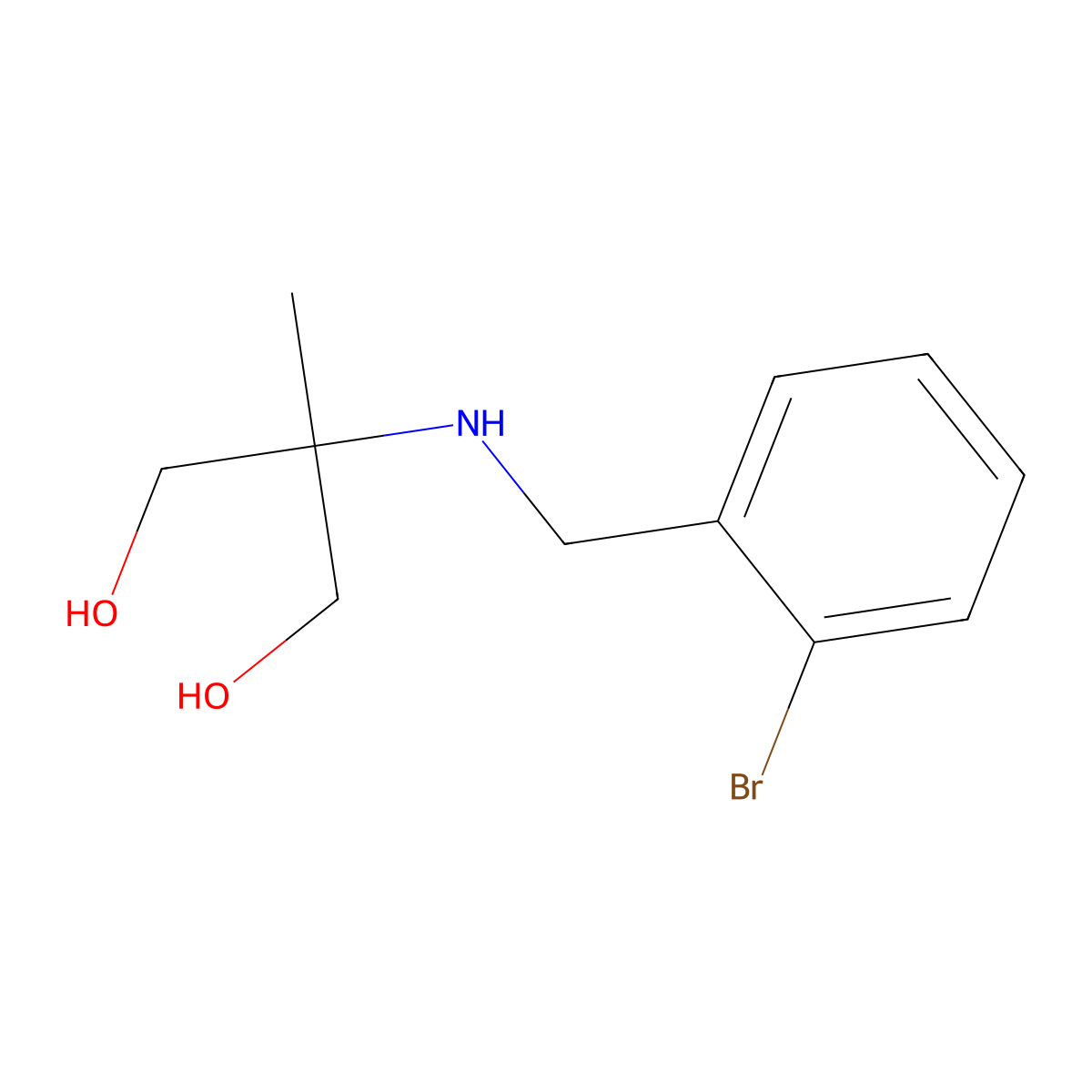 2-{[(2-Bromophenyl)methyl]amino}-2-methylpropane-1,3-diol molecular structure, CAS 1549887-24-2