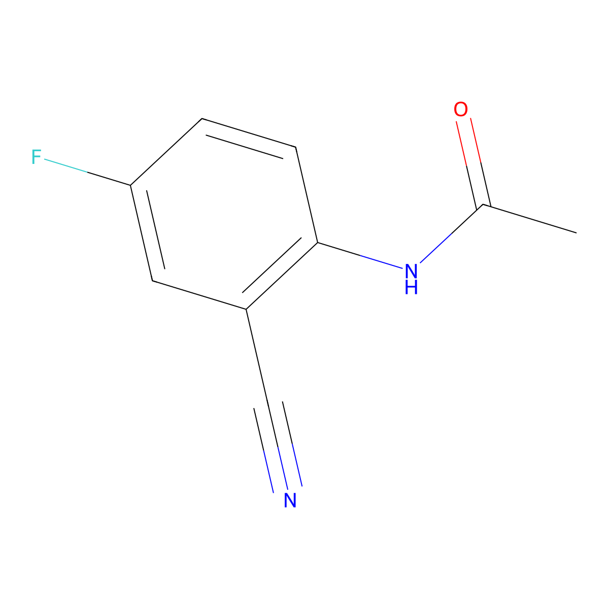 N-(2-cyano-4-fluorophenyl)acetamide molecular structure, CAS 1549909-31-0