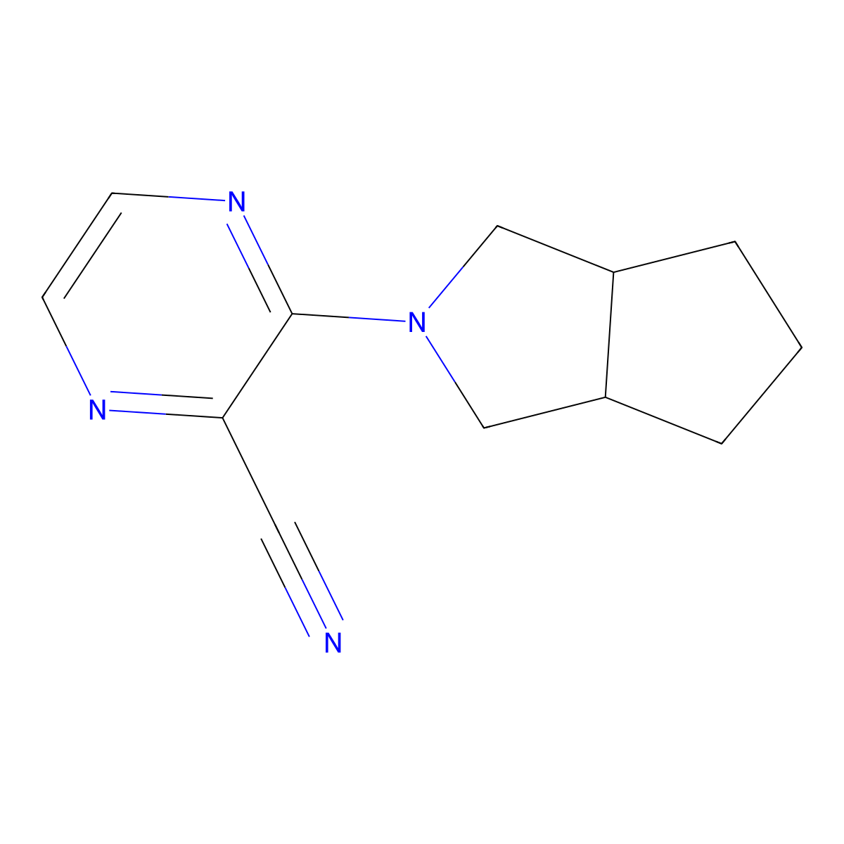 3-{Octahydrocyclopenta[c]pyrrol-2-yl}pyrazine-2-carbonitrile molecular structure, CAS 1549911-83-2