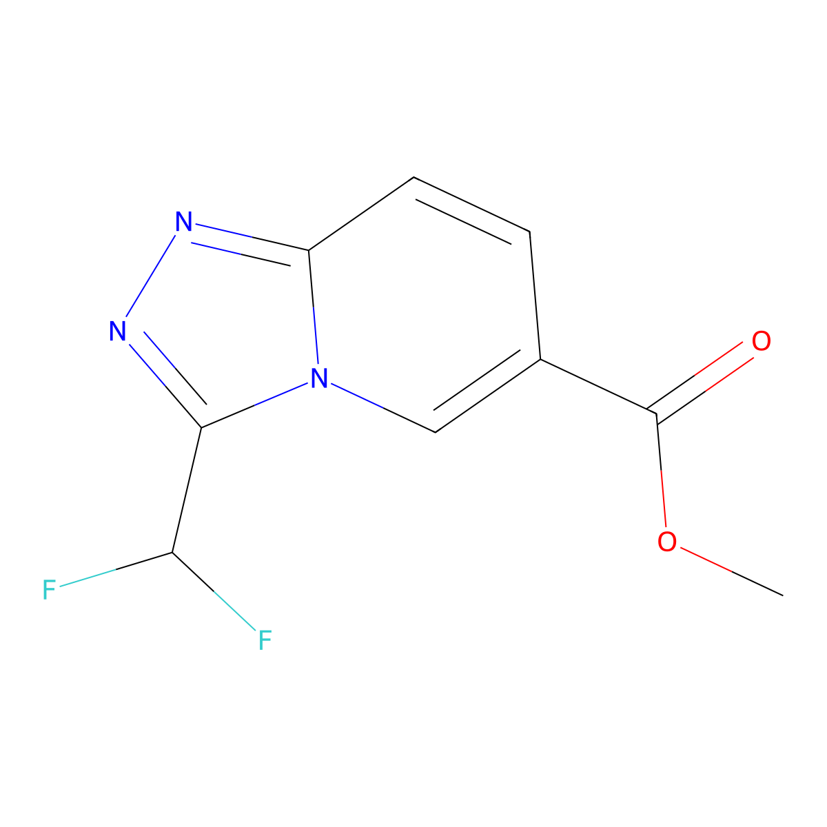 Methyl 3-(difluoromethyl)-(1,2,4)triazolo(4,3-a)pyridine-6-carboxylate molecular structure, CAS 1549916-08-6