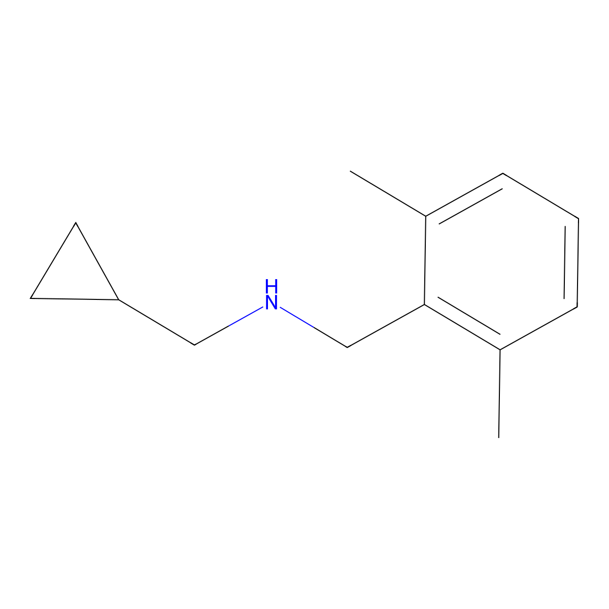 1-Cyclopropyl-N-(2,6-dimethylbenzyl)methanamine molecular structure, CAS 1549931-39-6