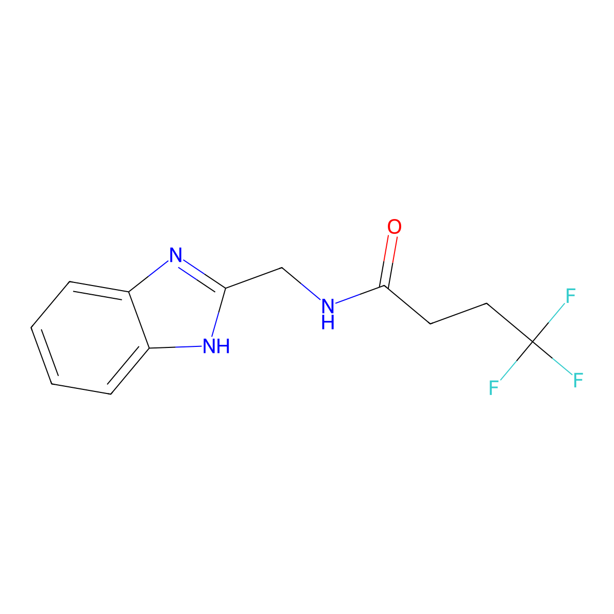 N-[(1H-1,3-benzodiazol-2-yl)methyl]-4,4,4-trifluorobutanamide molecular structure, CAS 1549992-19-9