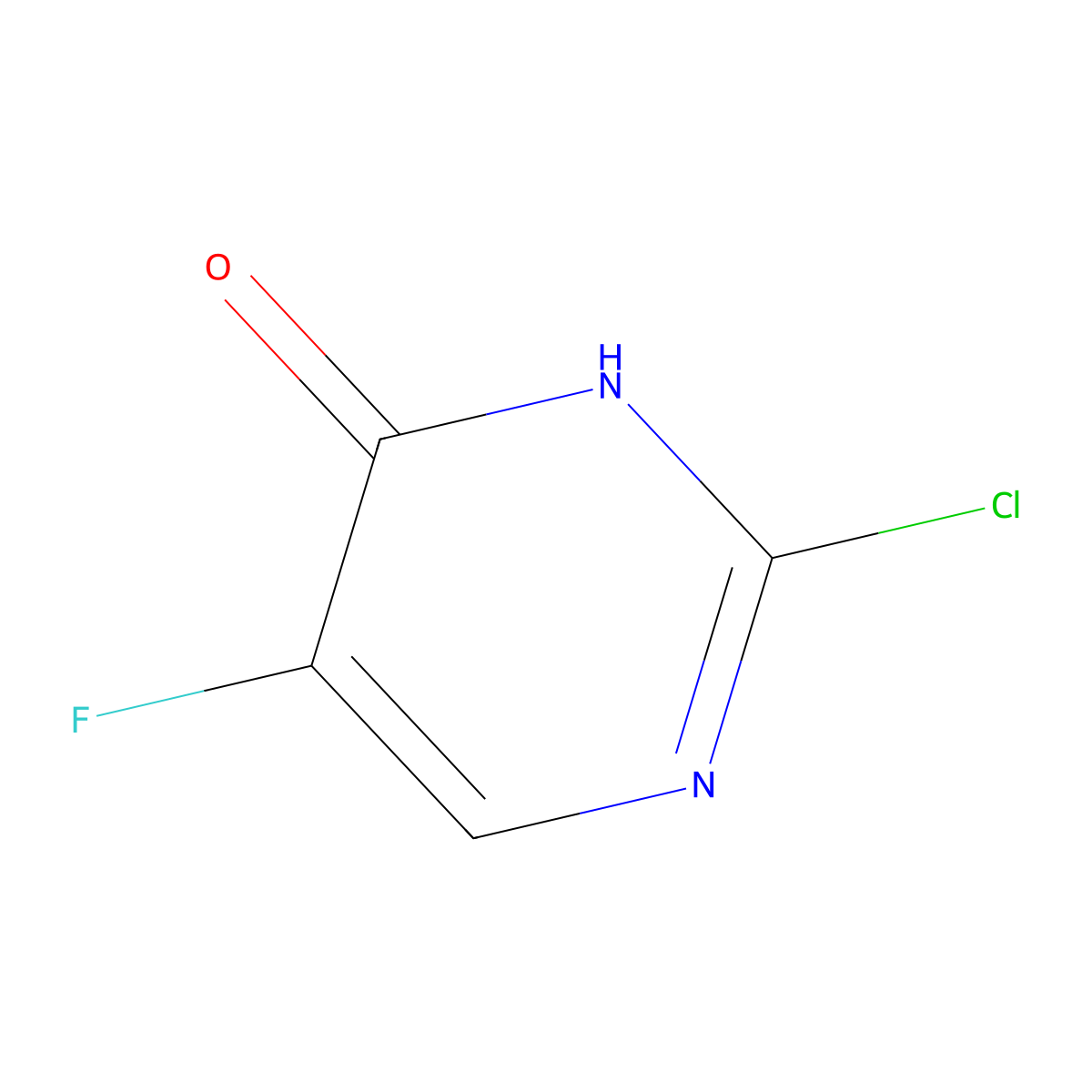 2-Chloro-5-fluoropyrimidin-4-ol molecular structure, CAS 155-12-4