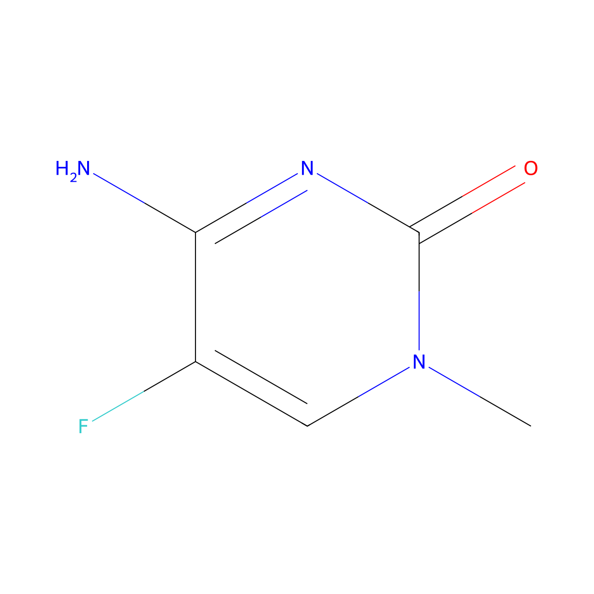 4-amino-5-fluoro-1-methylpyrimidin-2(1H)-one molecular structure, CAS 155-15-7