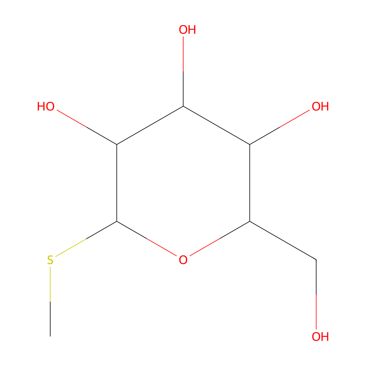 Methyl 1-thio-beta-D-galactopyranoside molecular structure, CAS 155-30-6