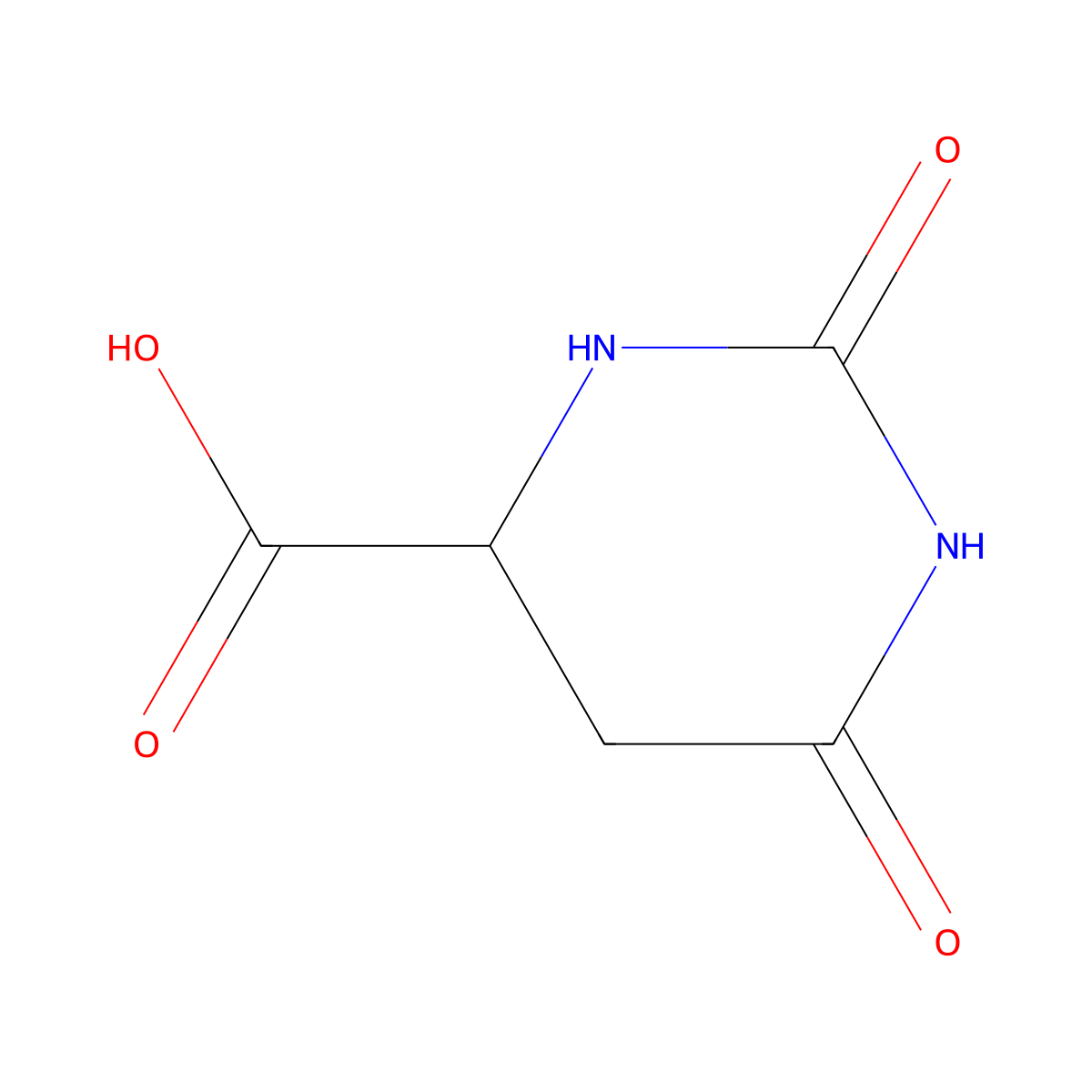 (+-)-Dihydroorotic acid molecular structure, CAS 155-54-4