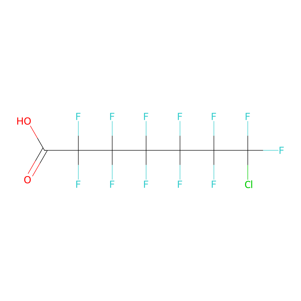 7-Chloro-perfluoroheptanoic acid molecular structure, CAS 1550-24-9