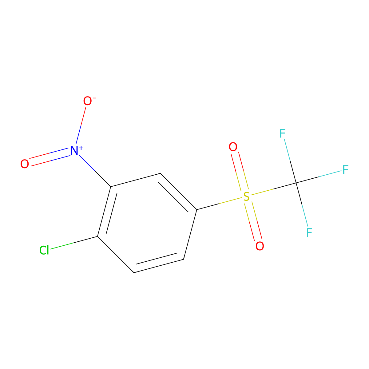1-Chloro-2-nitro-4-trifluoromethanesulfonylbenzene molecular structure, CAS 1550-27-2