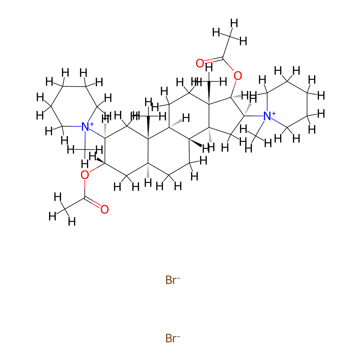 Pancuronium Bromide molecular structure, CAS 15500-66-0
