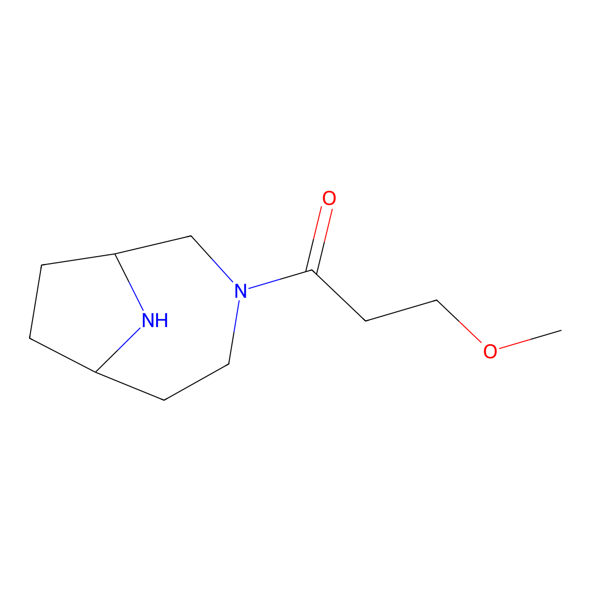 1-(3,9-Diazabicyclo[4.2.1]nonan-3-yl)-3-methoxypropan-1-one molecular structure, CAS 1550001-76-7