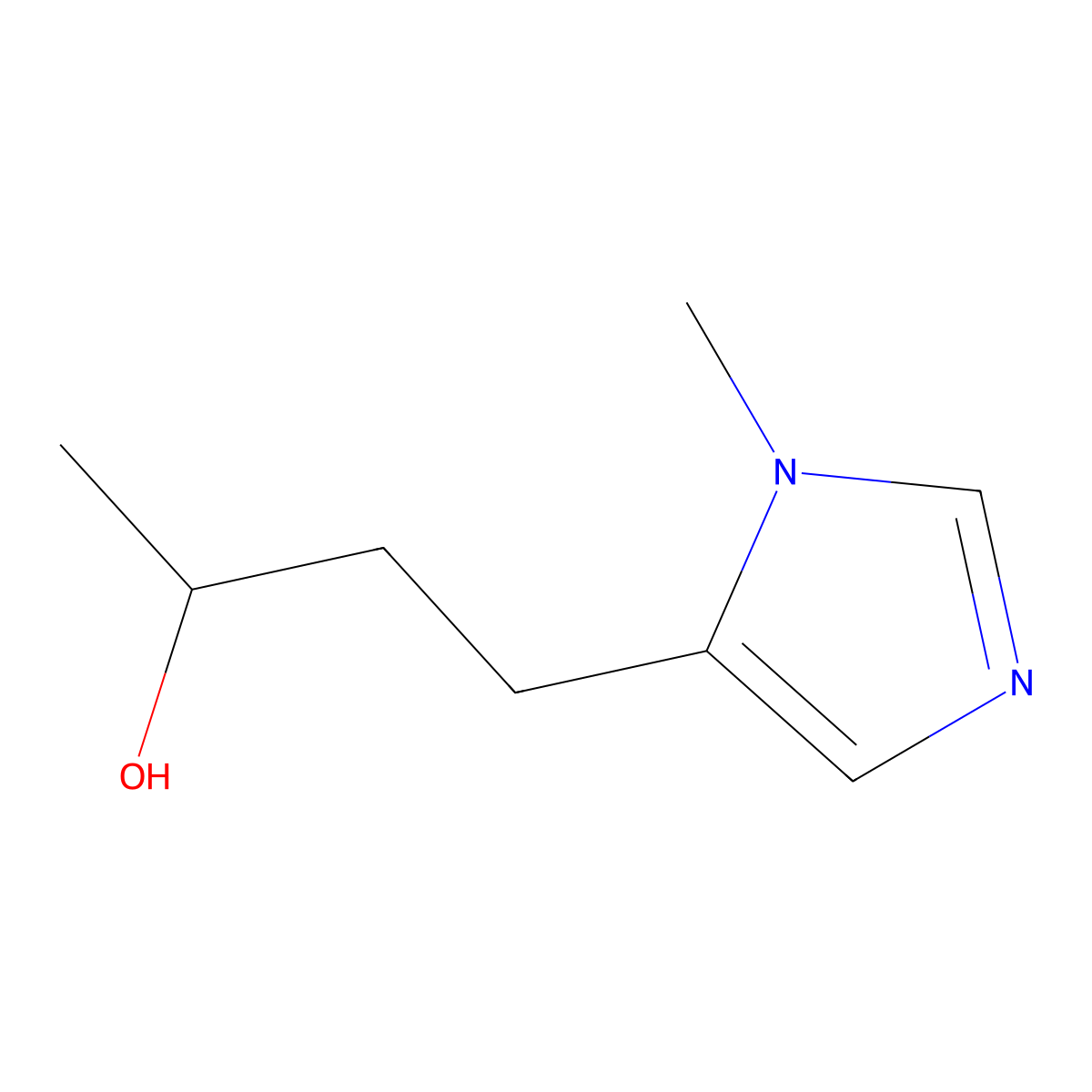 4-(1-methyl-1H-imidazol-5-yl)butan-2-ol molecular structure, CAS 1550004-46-0