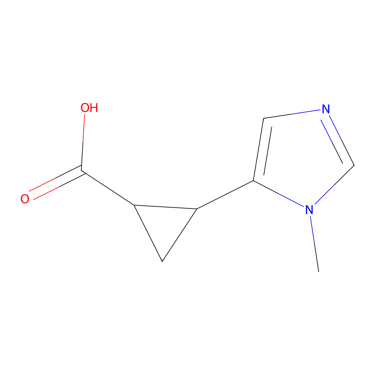 2-(1-methyl-1H-imidazol-5-yl)cyclopropane-1-carboxylic acid molecular structure, CAS 1550004-50-6