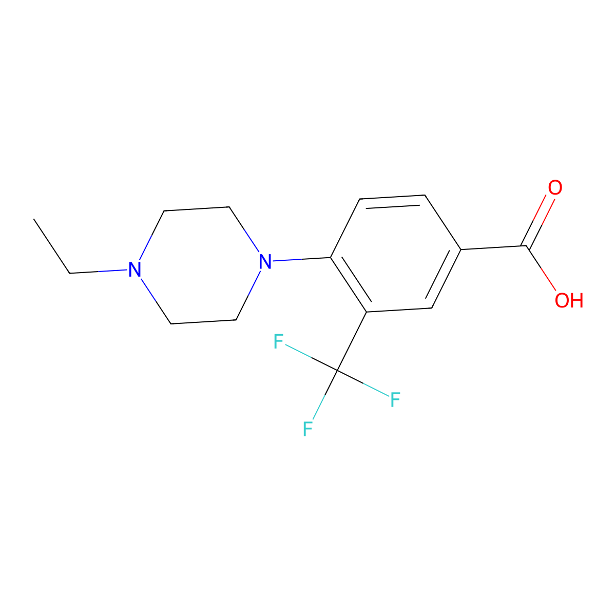 4-(4-Ethylpiperazin-1-yl)-3-(trifluoromethyl)benzoic acid molecular structure, CAS 1550007-54-9