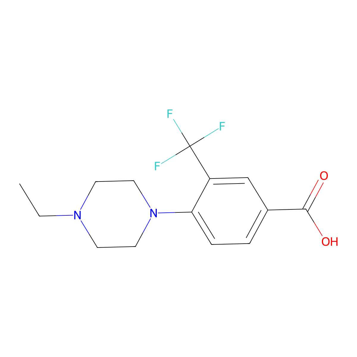 4-(4-Ethylpiperazin-1-yl)-3-(trifluoromethyl)benzoic acid molecular structure, CAS 1550007-54-9