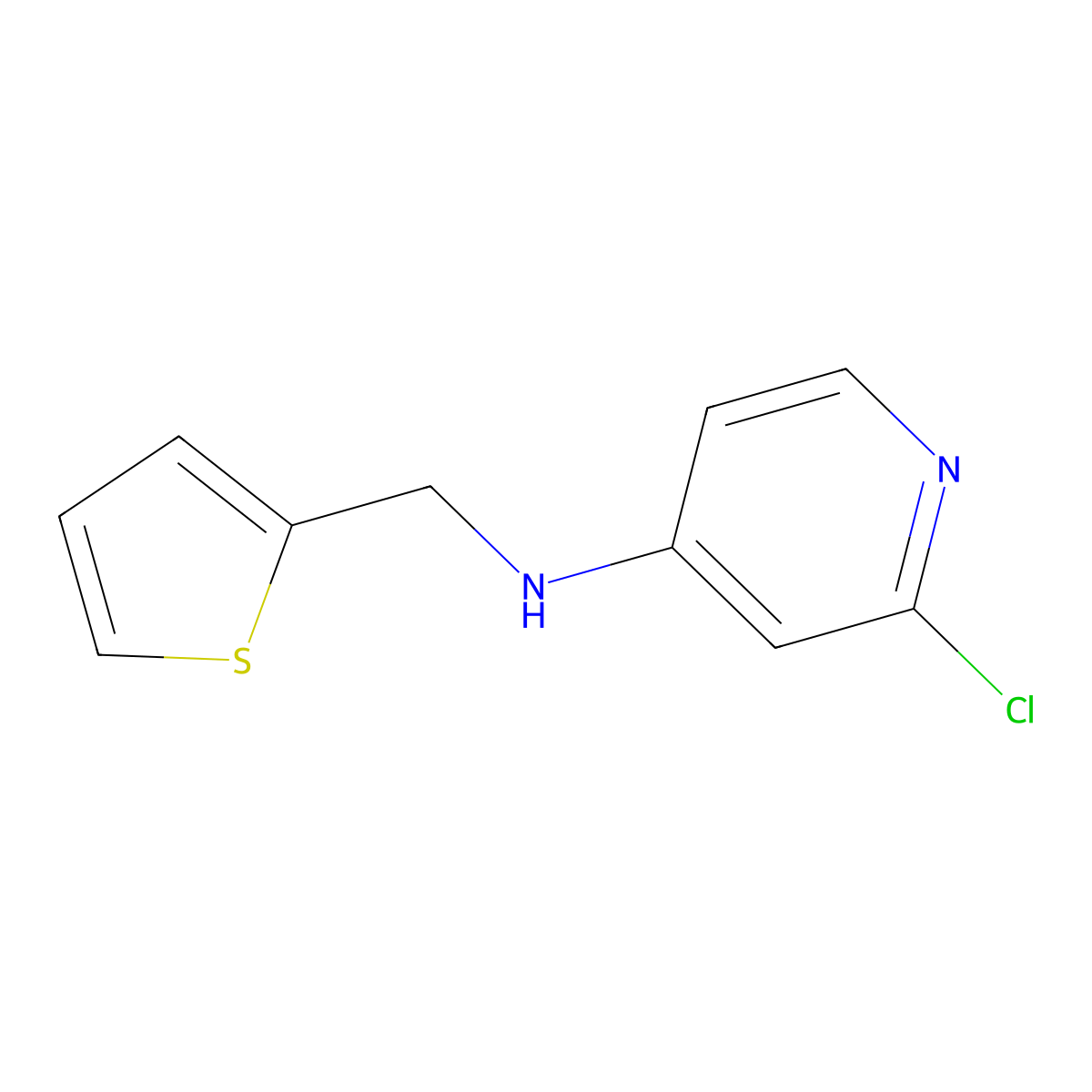 2-chloro-N-(thiophen-2-ylmethyl)pyridin-4-amine molecular structure, CAS 1550025-96-1