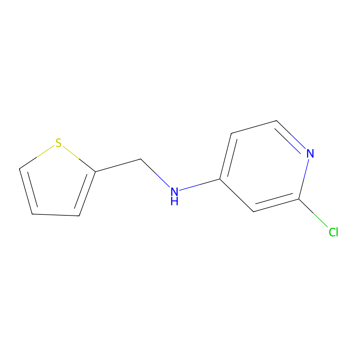 2-chloro-N-(thiophen-2-ylmethyl)pyridin-4-amine molecular structure, CAS 1550025-96-1