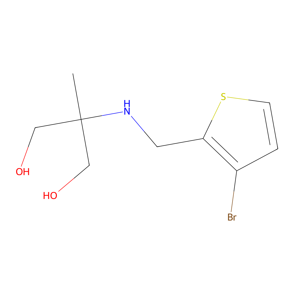 2-{[(3-Bromothiophen-2-yl)methyl]amino}-2-methylpropane-1,3-diol molecular structure, CAS 1550036-72-0