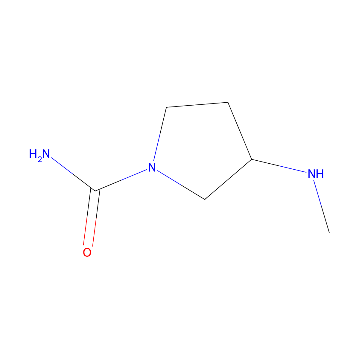 3-(Methylamino)pyrrolidine-1-carboxamide molecular structure, CAS 1550037-91-6