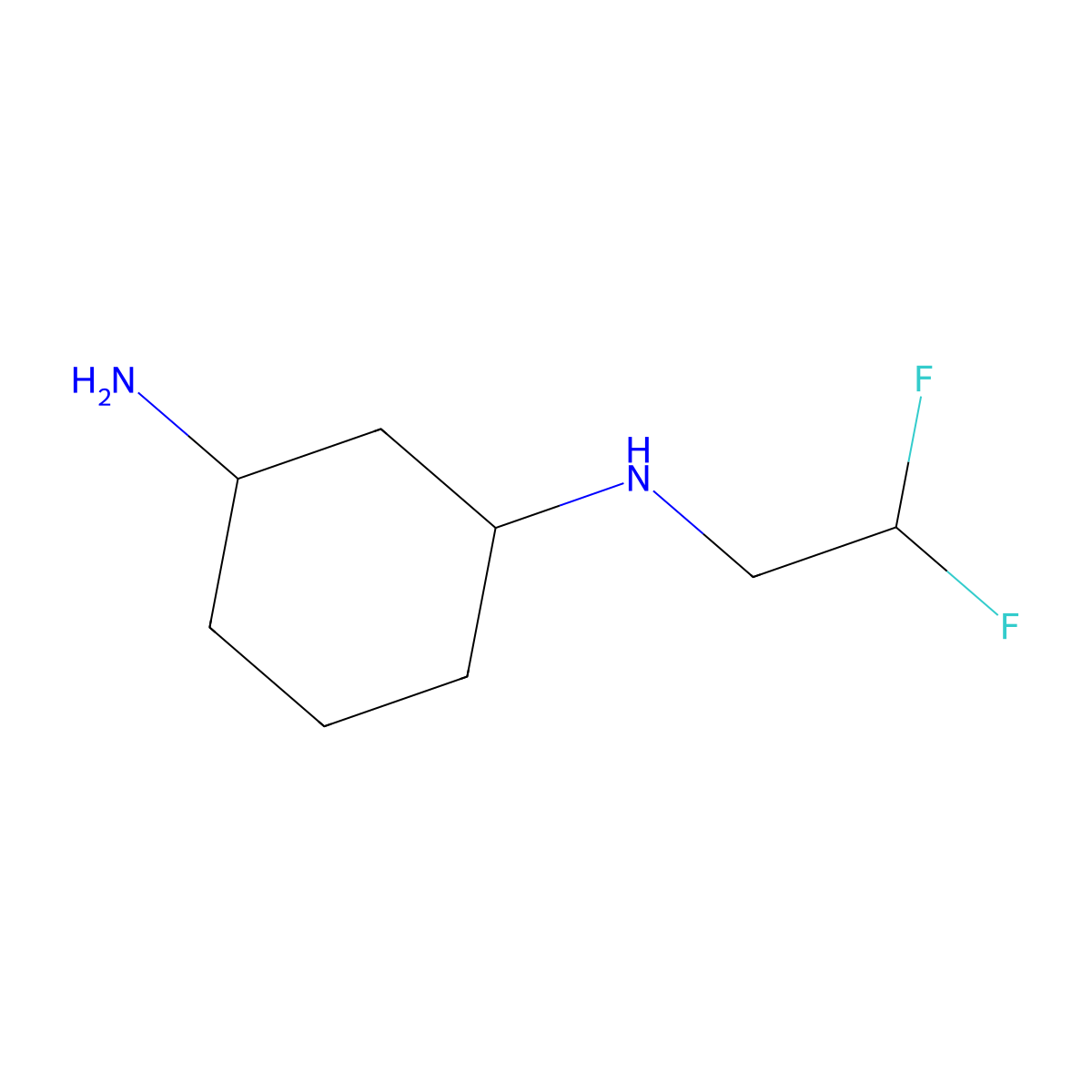 N1-(2,2-Difluoroethyl)-1,3-cyclohexanediamine molecular structure, CAS 1550039-52-5