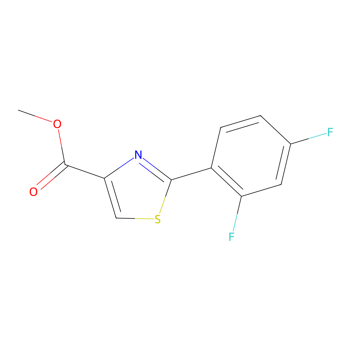 Methyl 2-(2,4-difluorophenyl)thiazole-4-carboxylate molecular structure, CAS 1550041-32-1