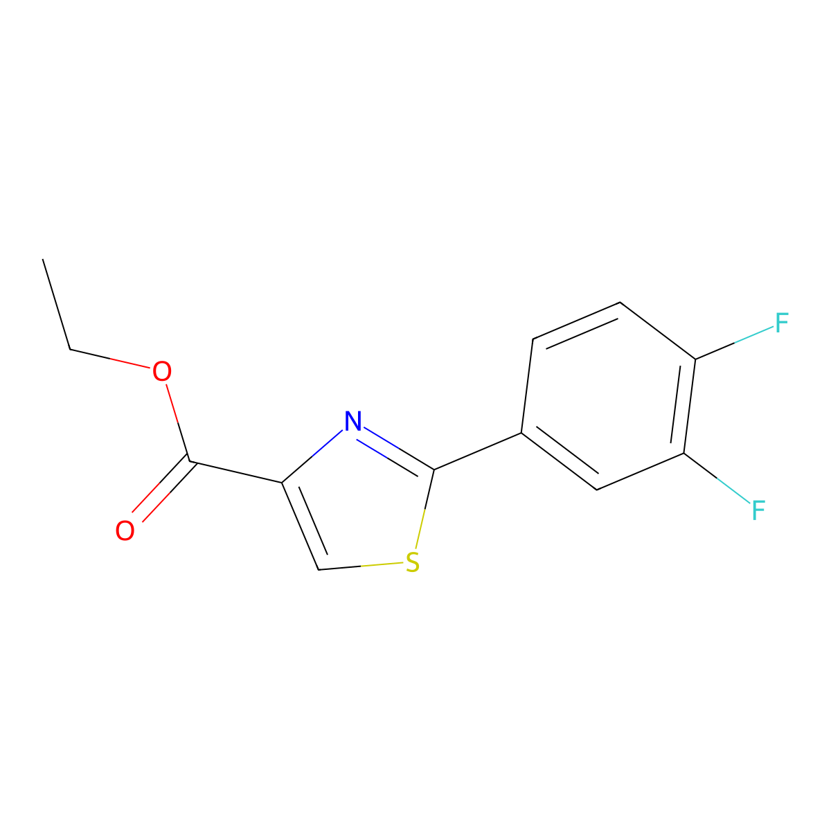 Ethyl 2-(3,4-Difluorophenyl)thiazole-4-carboxylate molecular structure, CAS 1550042-75-5