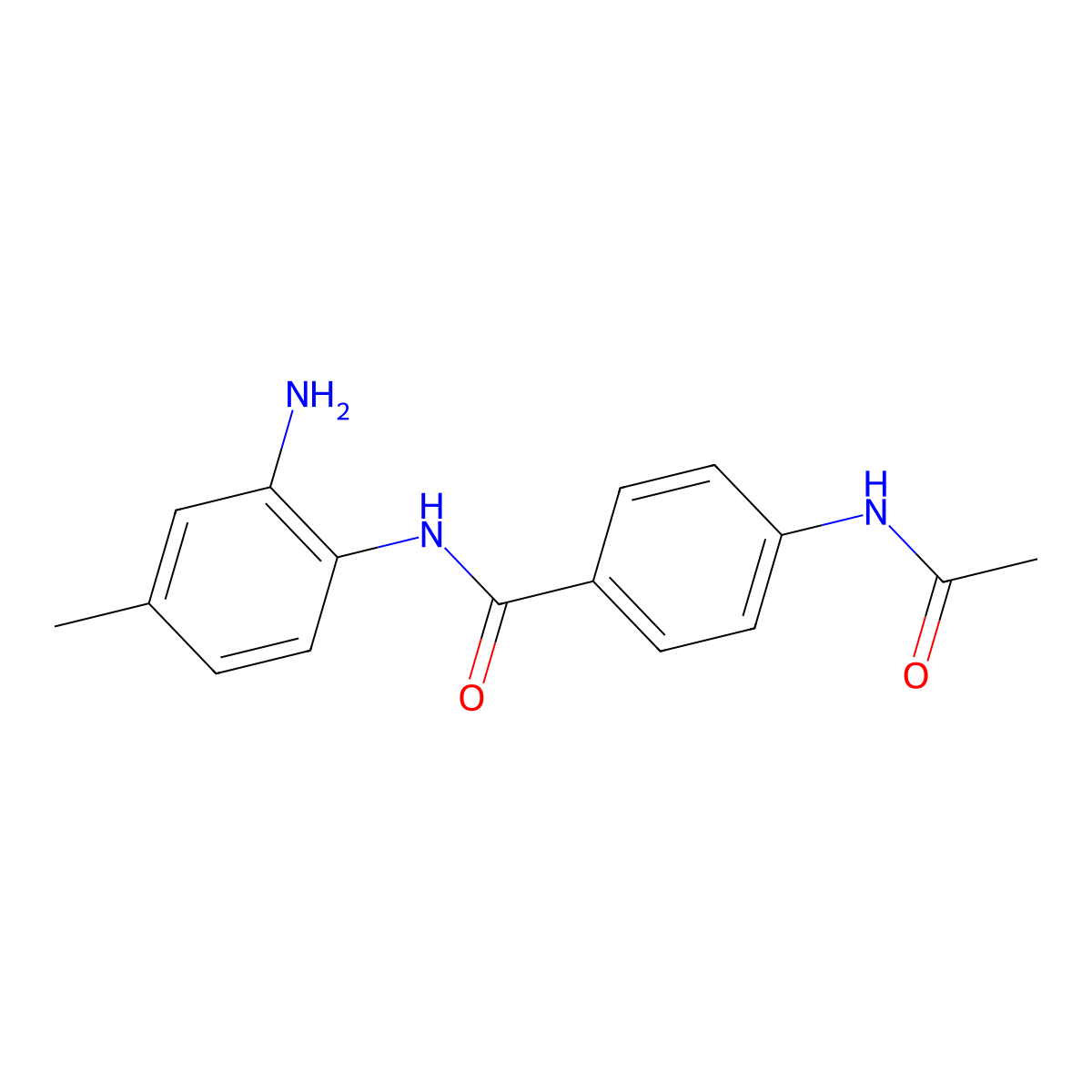 4-acetamido-N-(2-amino-4-methylphenyl)benzamide molecular structure, CAS 1550053-19-4