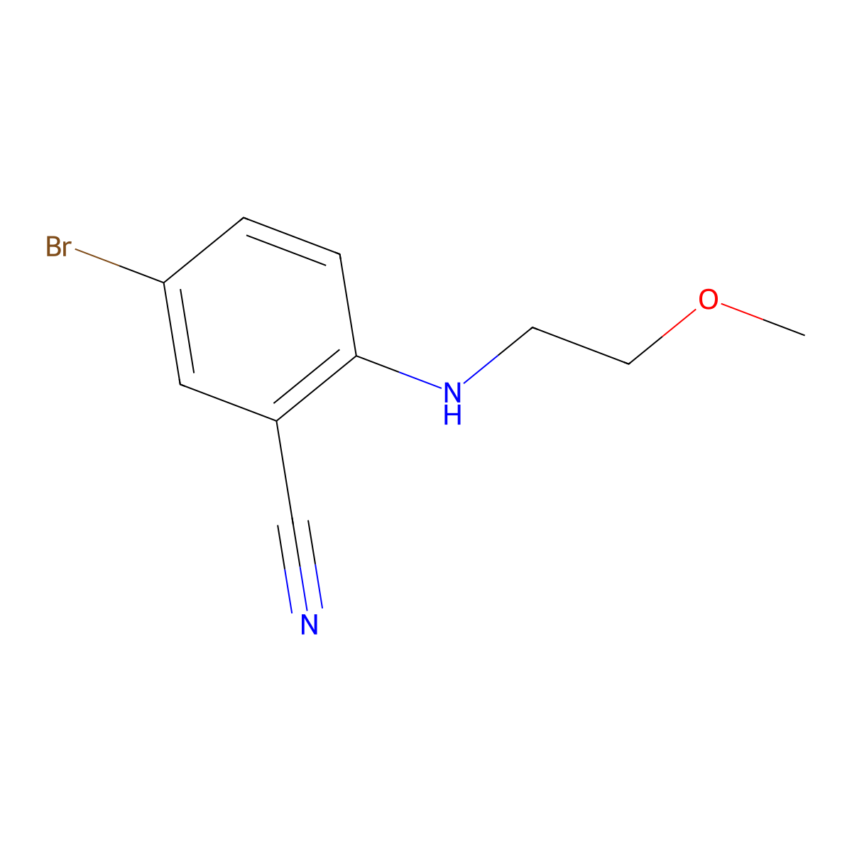 5-Bromo-2-[(2-methoxyethyl)amino]benzonitrile molecular structure, CAS 1550057-91-4