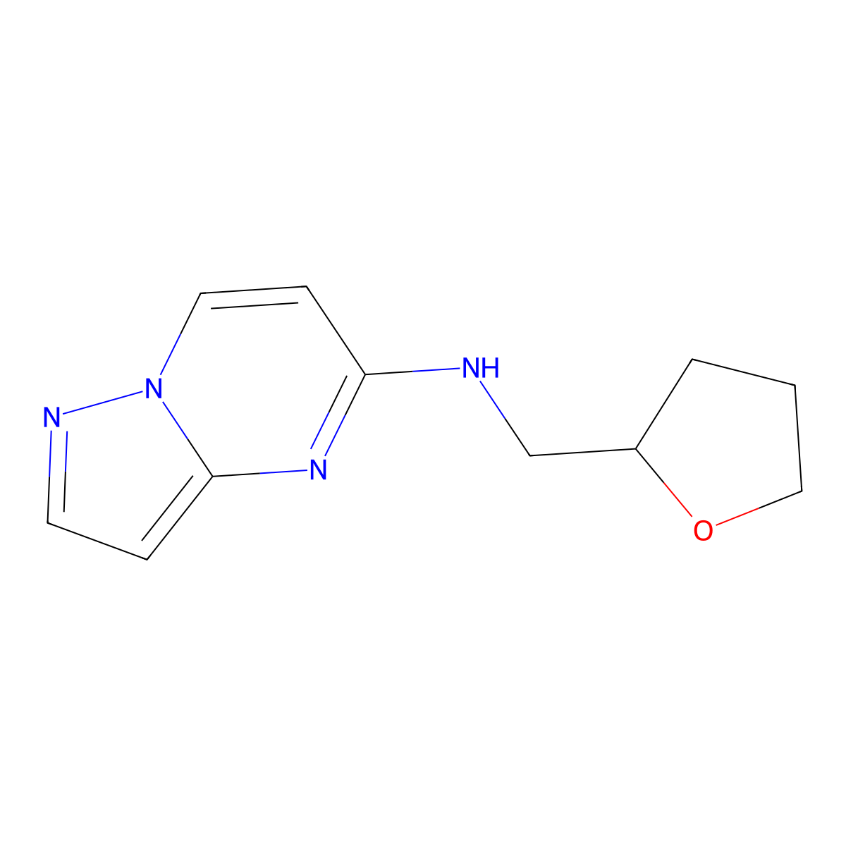 N-[(oxolan-2-yl)methyl]pyrazolo[1,5-a]pyrimidin-5-amine molecular structure, CAS 1550084-47-3