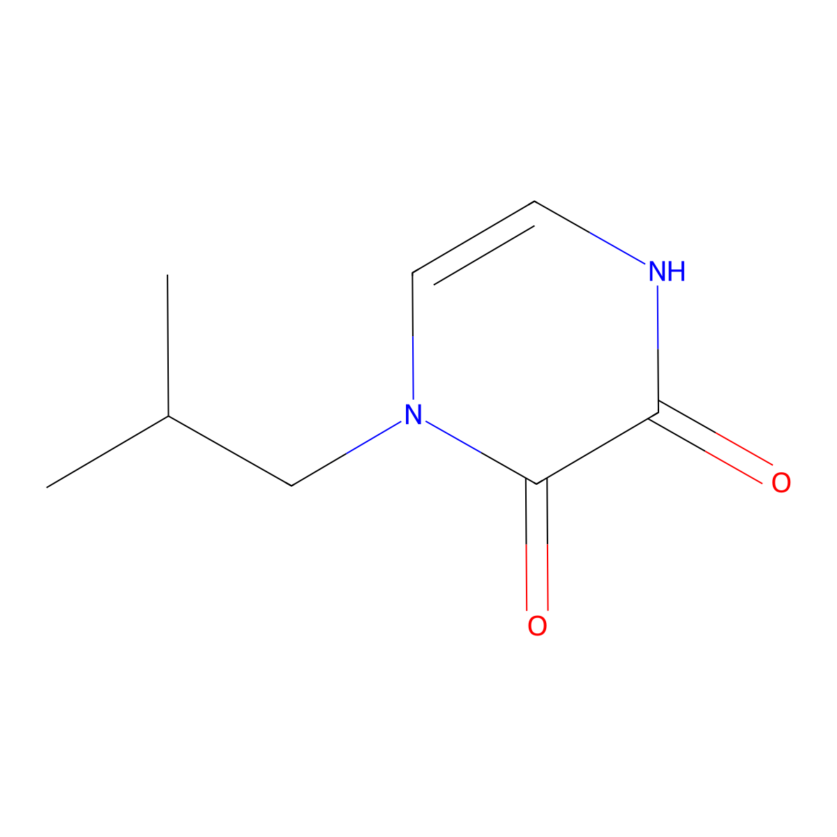 1-Isobutyl-1,4-dihydropyrazine-2,3-dione molecular structure, CAS 1550096-51-9