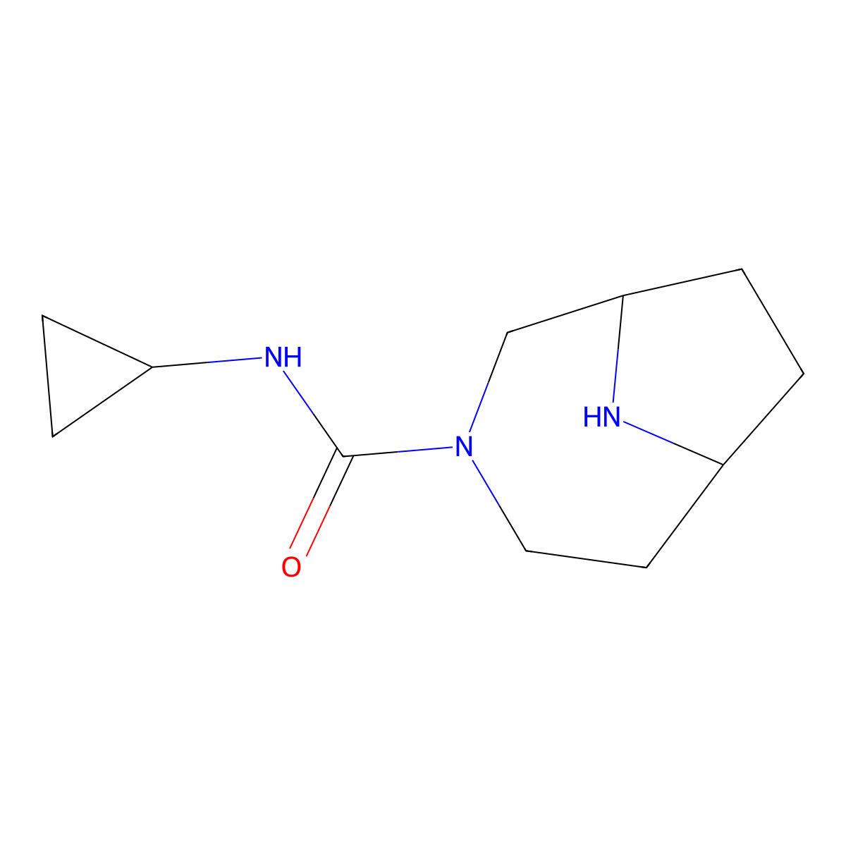 N-cyclopropyl-3,9-diazabicyclo[4.2.1]nonane-3-carboxamide molecular structure, CAS 1550119-50-0