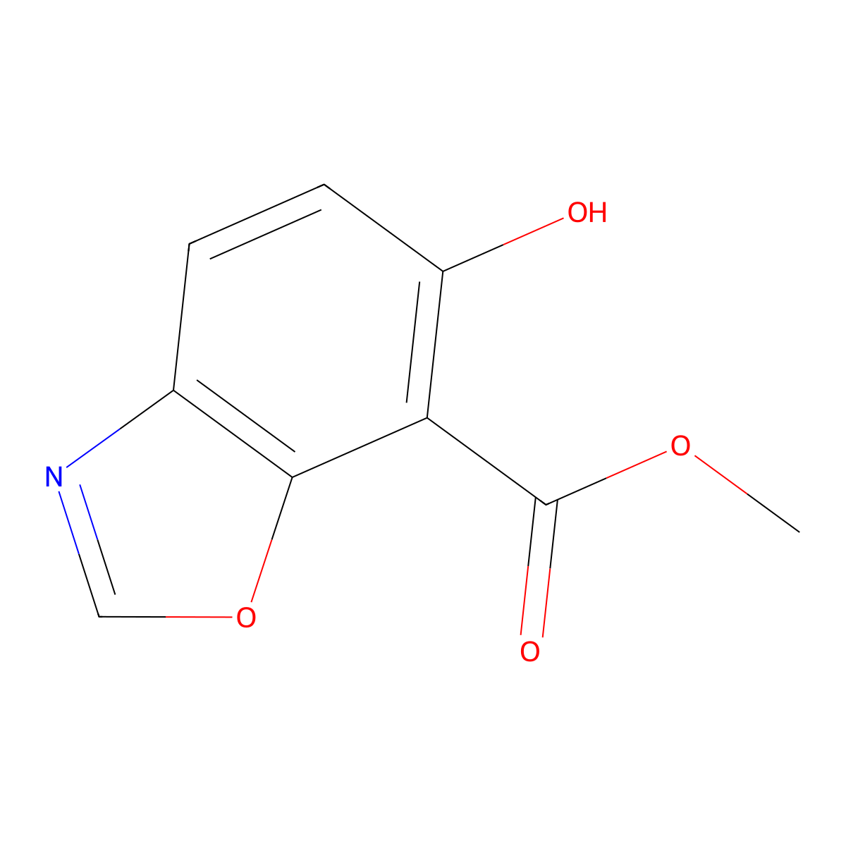 Methyl 6-hydroxy-1,3-benzoxazole-7-carboxylate molecular structure, CAS 155012-54-7