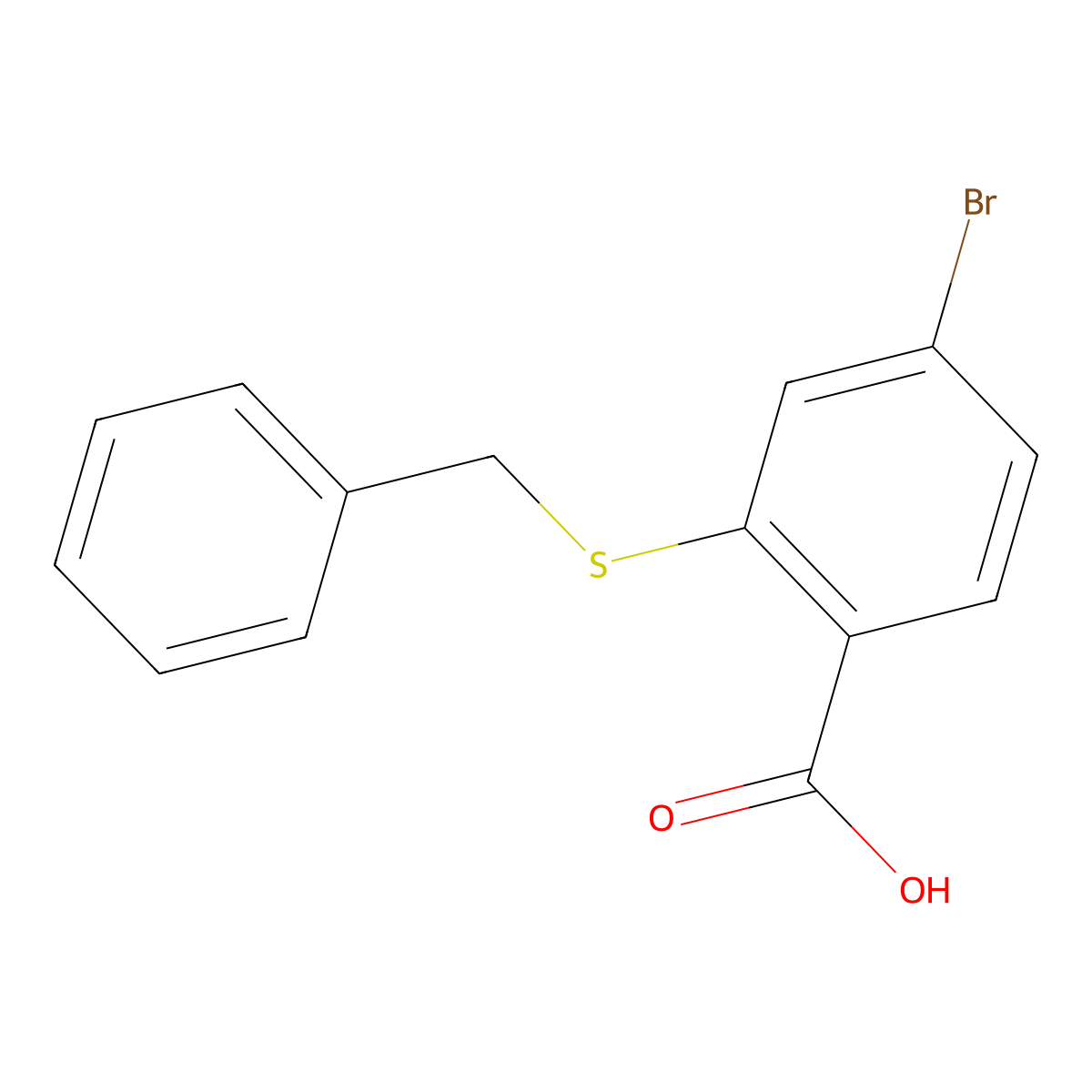 2-(Benzylsulfanyl)-4-bromobenzoic acid molecular structure, CAS 1550131-29-7