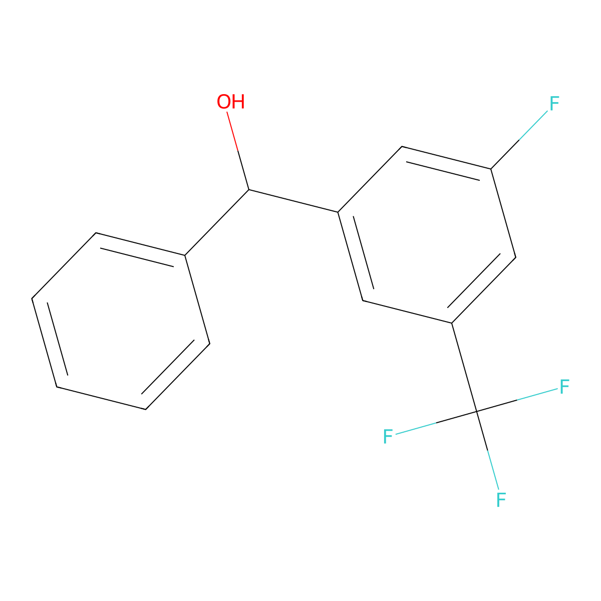 (3-Fluoro-5-(trifluoromethyl)phenyl)(phenyl)methanol molecular structure, CAS 1550146-13-8