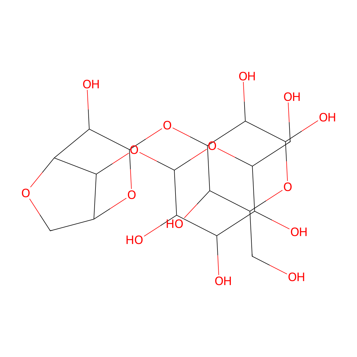 (2R,3R,4S,5S,6R)-6-(hydroxymethyl)-4-[[(1S,3S,4S,5S)-4-hydroxy-8-[(2S,3R,4S,5R,6R)-3,4,5-trihydroxy-6-(hydroxymethyl)oxan-2-yl]oxy-2,6-dioxabicyclo[3.2.1]octan-3-yl]oxy]oxane-2,3,5-triol molecular structure, CAS 155015-96-6