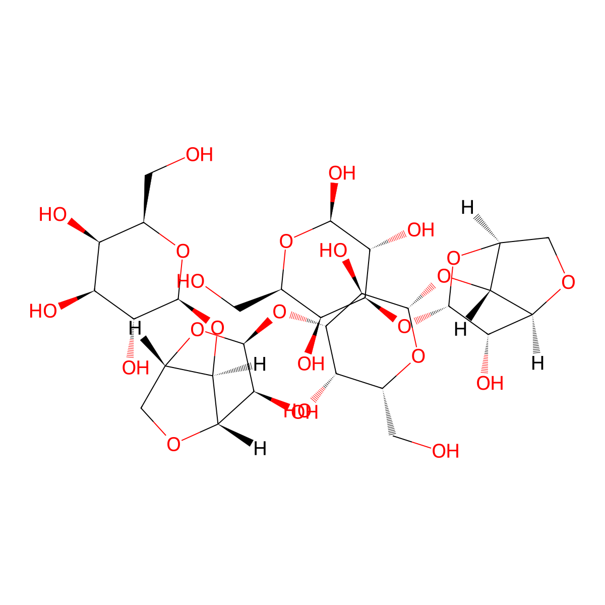 Agaropentaose molecular structure, CAS 155015-99-9
