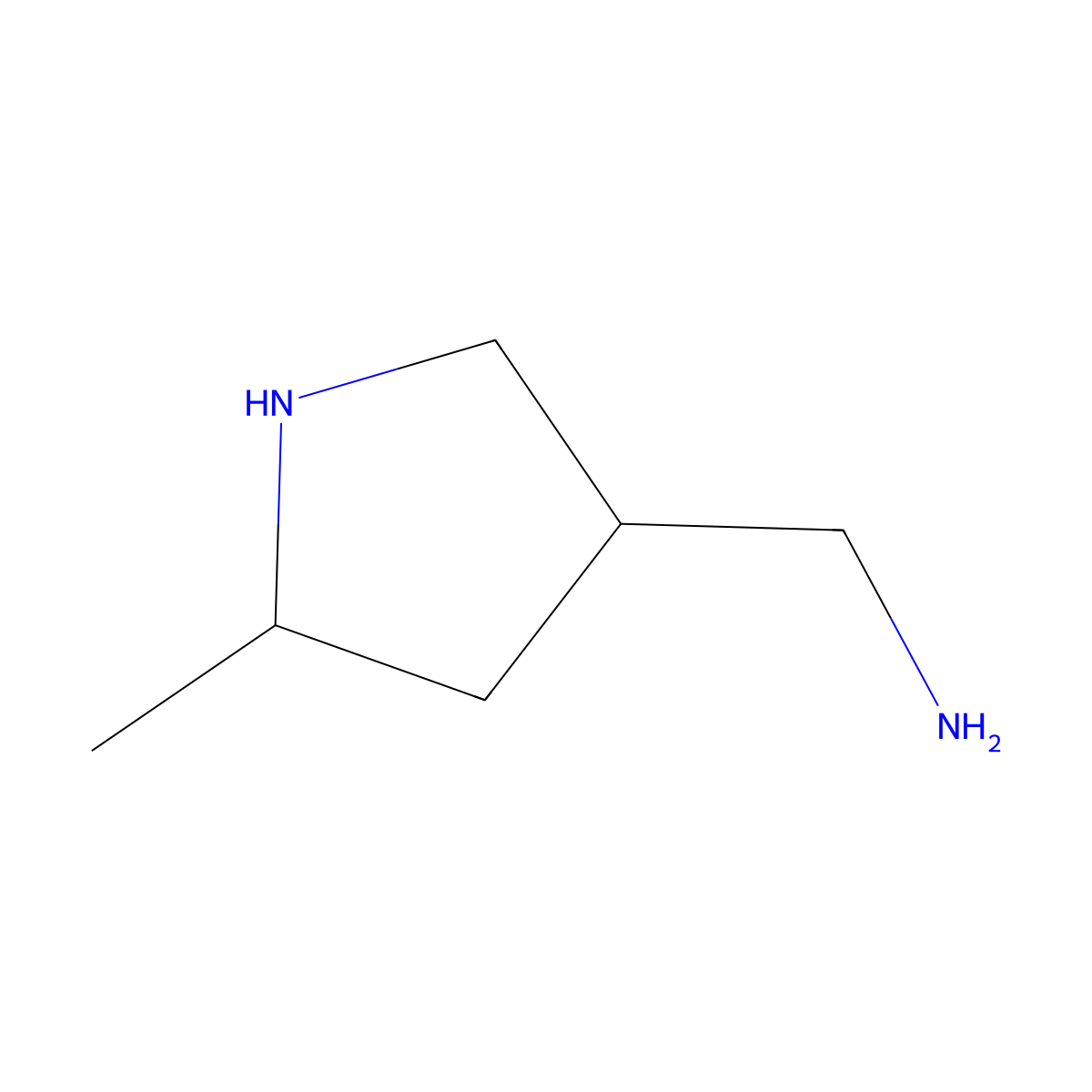 (5-Methylpyrrolidin-3-yl)methanamine molecular structure, CAS 1550150-71-4