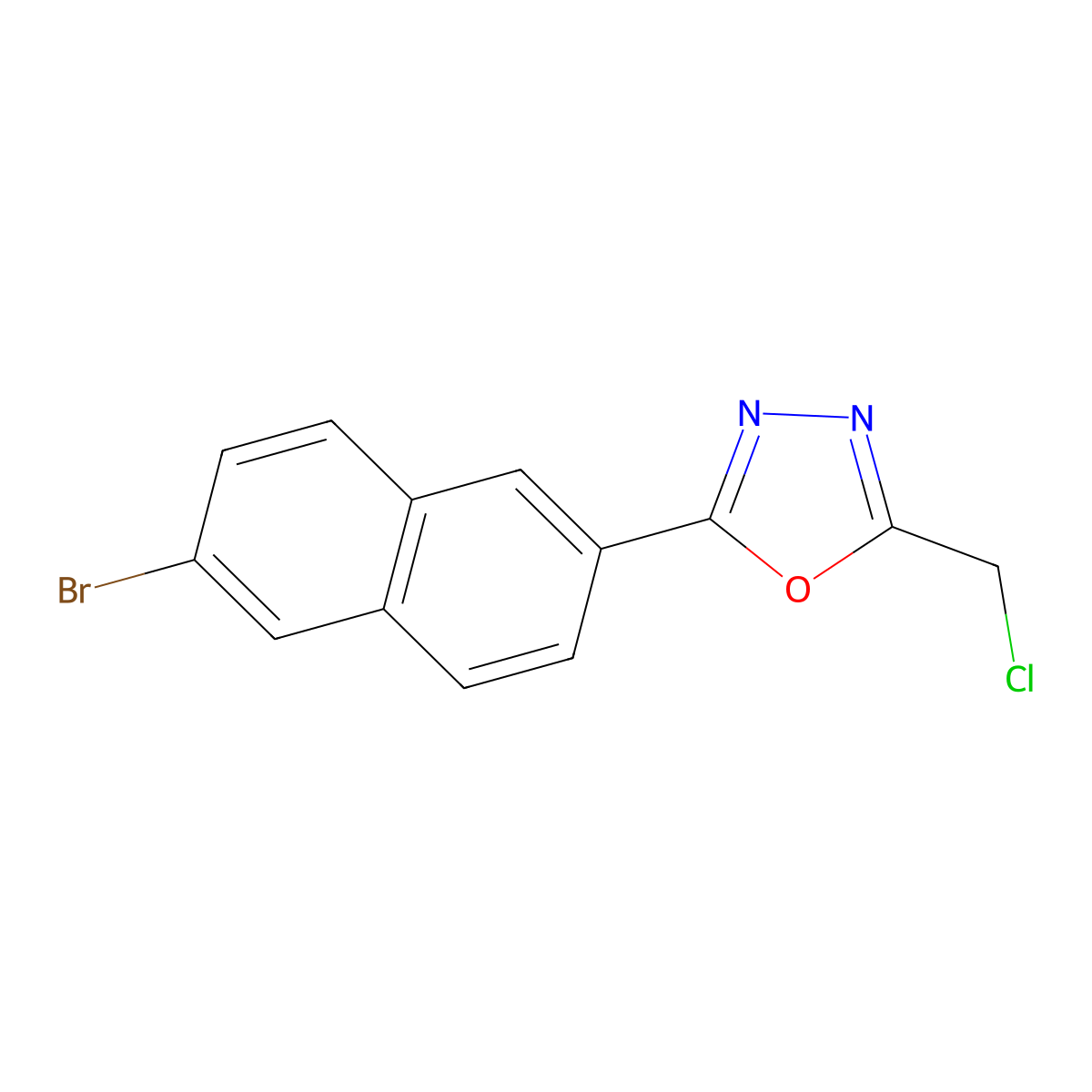 2-(6-Bromonaphthalen-2-yl)-5-(chloromethyl)-1,3,4-oxadiazole molecular structure, CAS 1550183-92-0