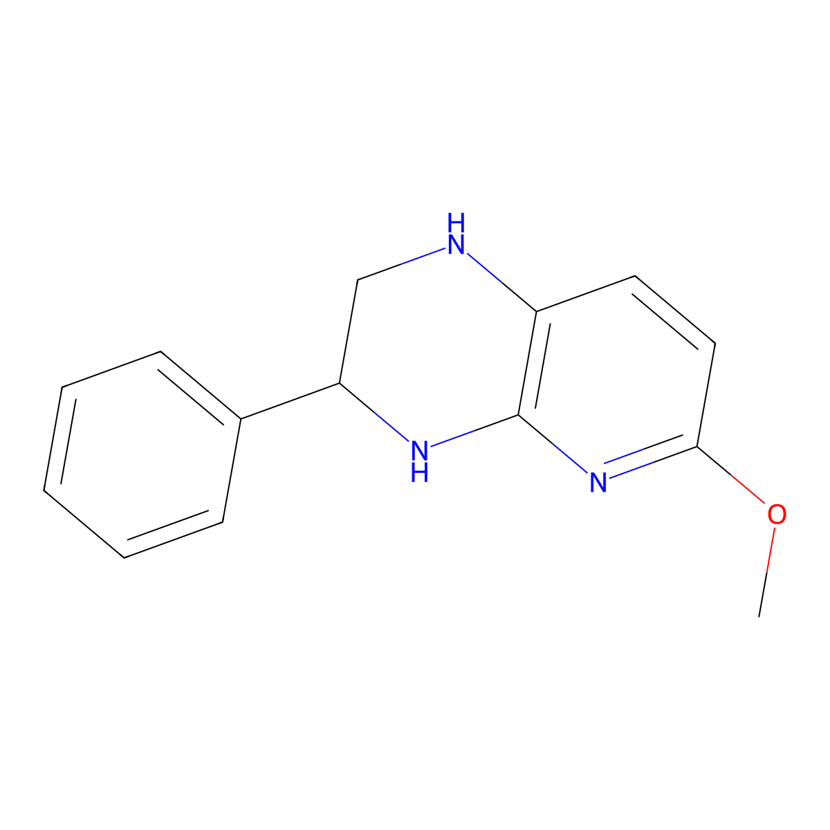 6-methoxy-3-phenyl-1H,2H,3H,4H-pyrido[2,3-b]pyrazine molecular structure, CAS 1550184-16-1