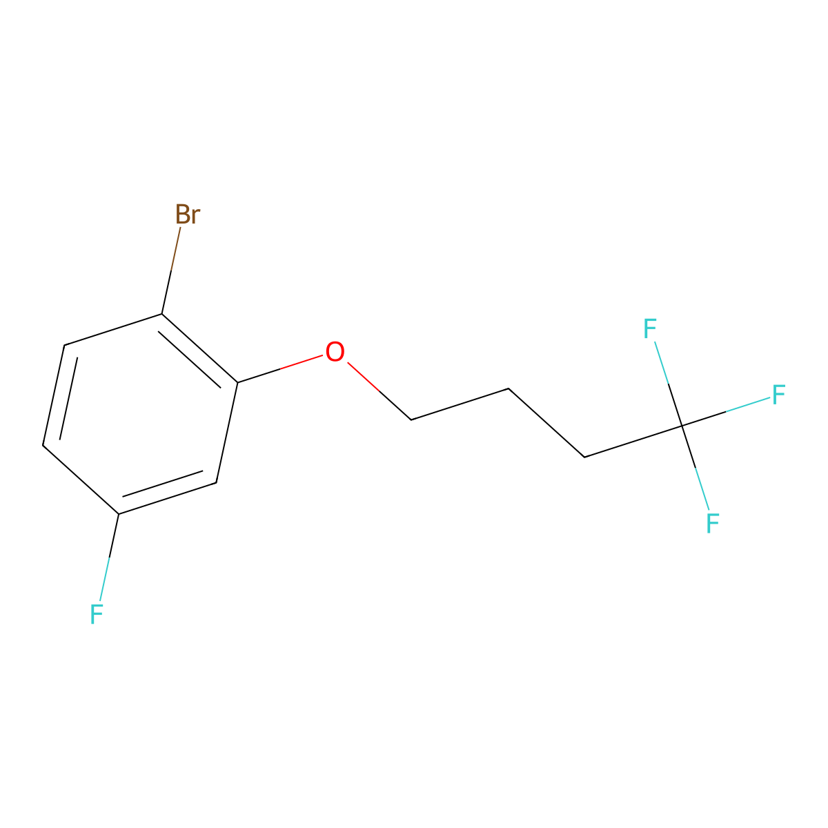 1-Bromo-4-fluoro-2-(4,4,4-trifluoro-butoxy)-benzene molecular structure, CAS 1550205-55-4