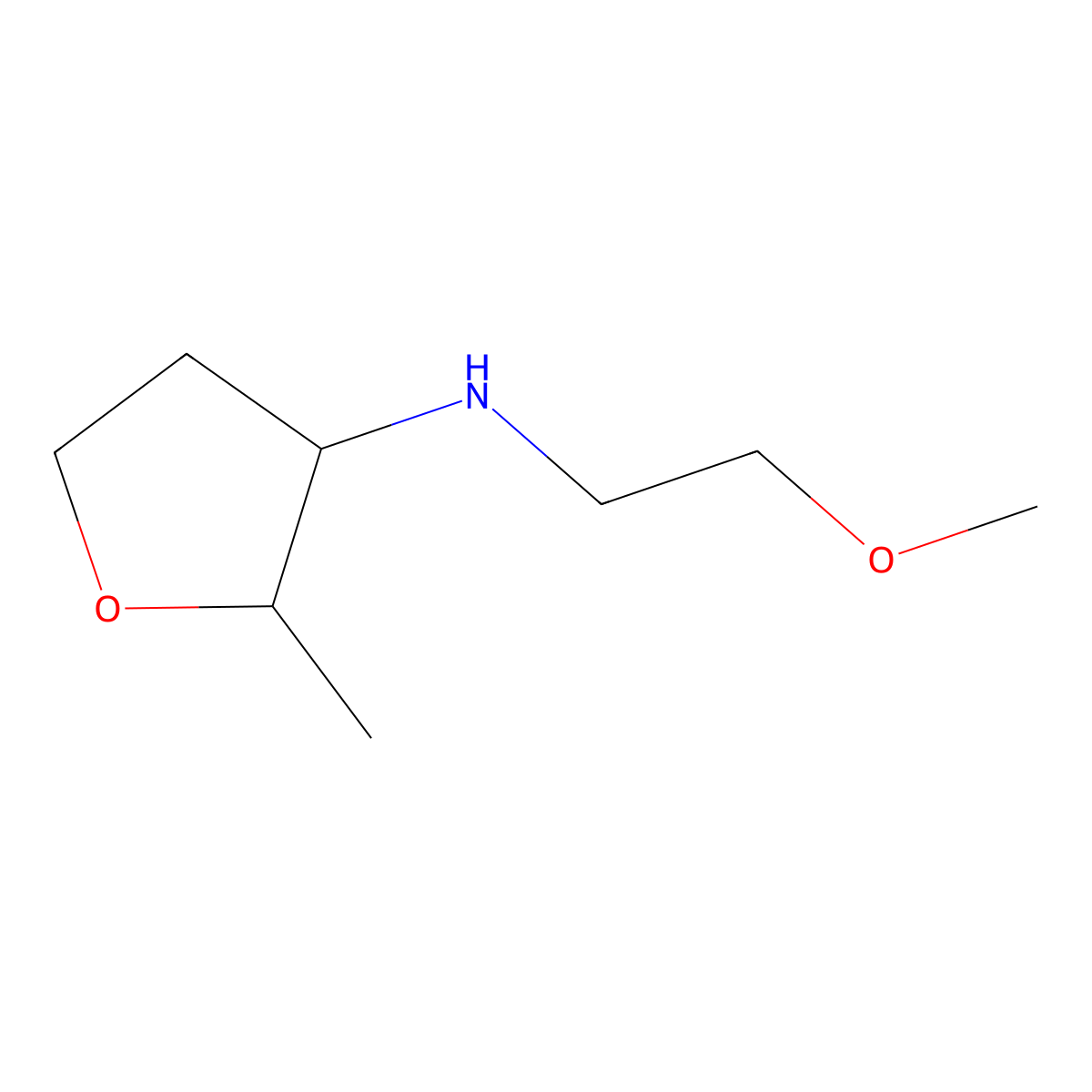 N-(2-methoxyethyl)-2-methyloxolan-3-amine molecular structure, CAS 1550254-00-6