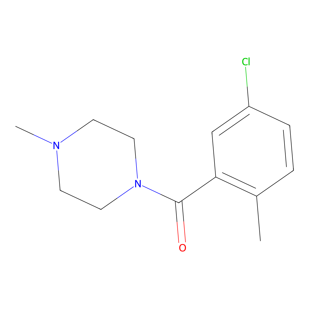 (5-Chloro-2-methylphenyl)(4-methylpiperazin-1-yl)methanone molecular structure, CAS 1550263-35-8