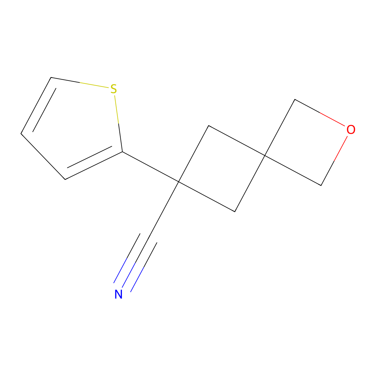 6-(Thiophen-2-yl)-2-oxaspiro[3.3]heptane-6-carbonitrile molecular structure, CAS 1550296-07-5