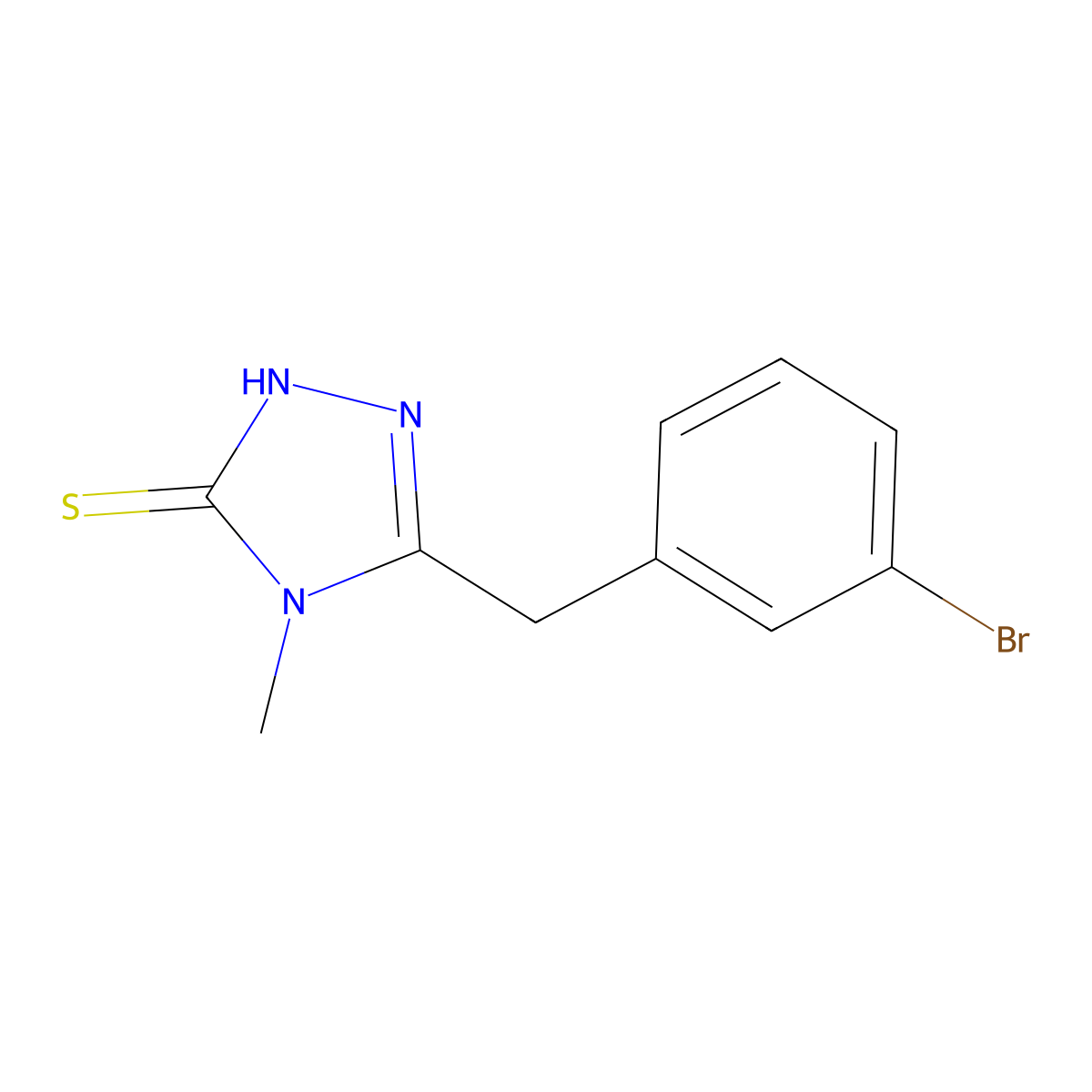 5-[(3-Bromophenyl)methyl]-2,4-dihydro-4-methyl-3H-1,2,4-triazole-3-thione molecular structure, CAS 1550312-94-1