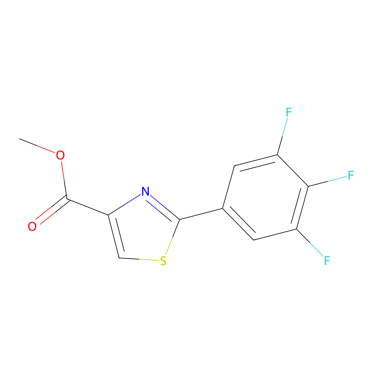 Methyl 2-(3,4,5-Trifluorophenyl)thiazole-4-carboxylate molecular structure, CAS 1550317-64-0