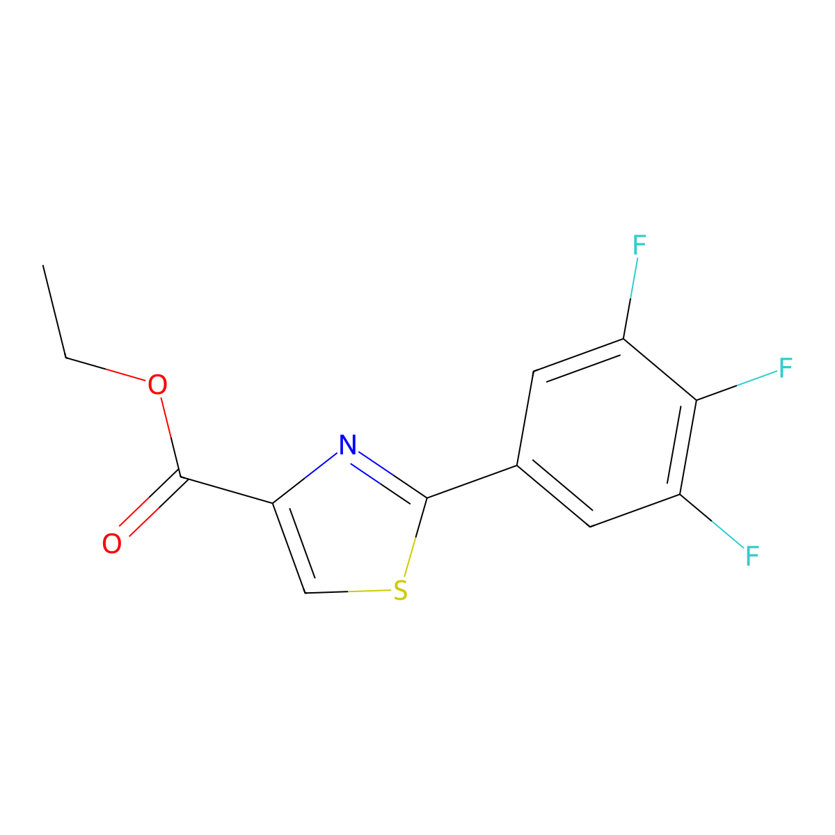 Ethyl 2-(3,4,5-Trifluorophenyl)thiazole-4-carboxylate molecular structure, CAS 1550323-87-9