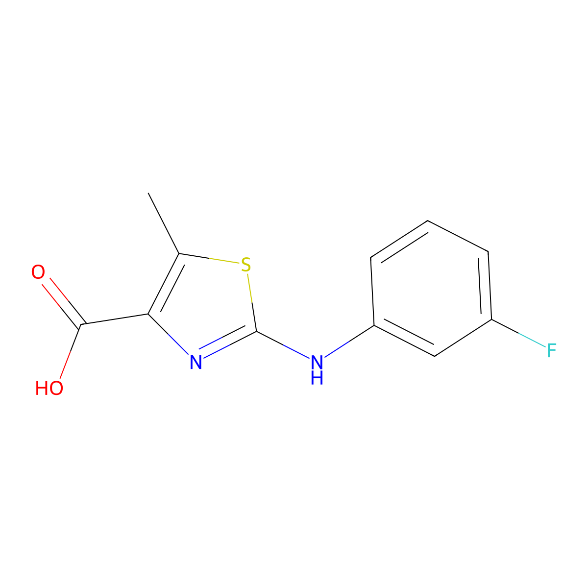 2-(3-Fluorophenylamino)-5-methylthiazole-4-carboxylic acid molecular structure, CAS 1550324-73-6