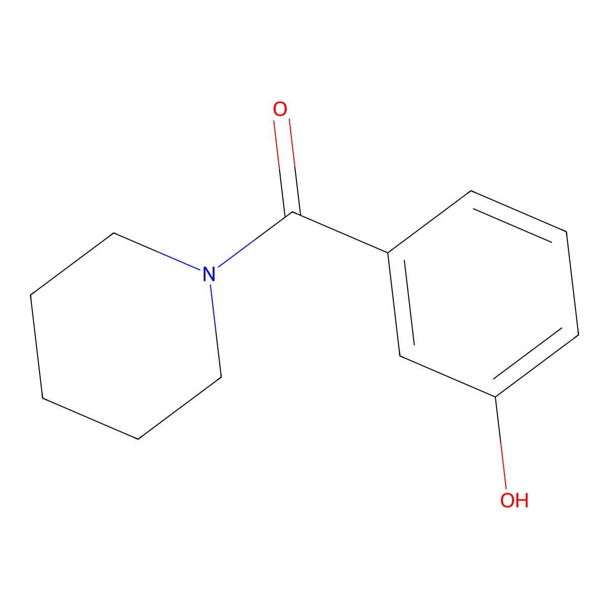 3-(1-Piperidinylcarbonyl)phenol molecular structure, CAS 15504-60-6
